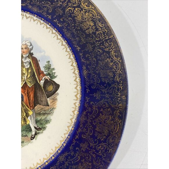 Salem China Imperial 23k gold Service Plate Blue 10.75” - Picture 6 of 10